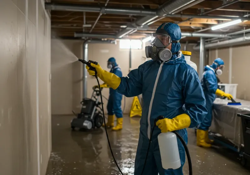 Basement Sanitization and Antimicrobial Treatment process in Clinton County, KY