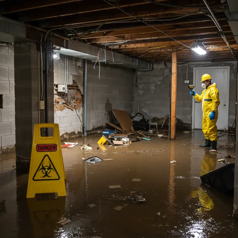 Flooded Basement Electrical Hazard in Clinton County, KY Property